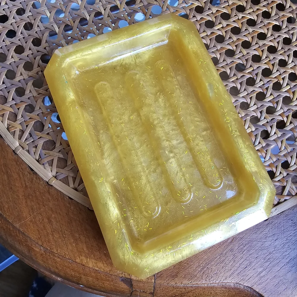Handmade Gold Sparkle Shimmer Beautiful Beacons Resin Soap Dish